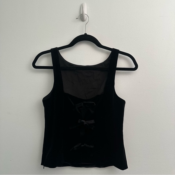 Astr black velvet bow top - Picture 3 of 5